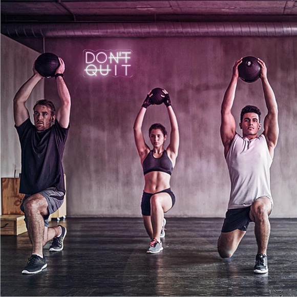 DON'T QUIT/DO IT Pink Cute Neon Sign Light Gym/Work Space/Man Cave/Dorm Decor - Picture 2 of 9